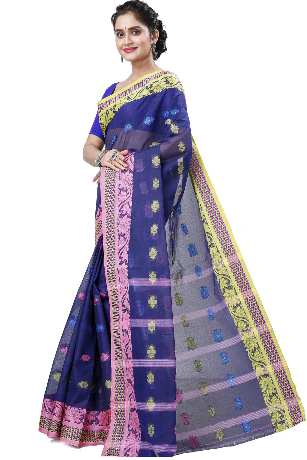 Naby Blue Pure Cotton Raina Tant Saree (996)
